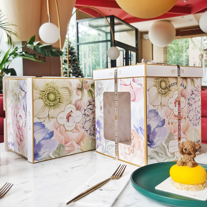spring garden yellow window cake box for warm floral cake packaging (复制) spring garden yellow window cake box for warm floral cake packaging (复制)