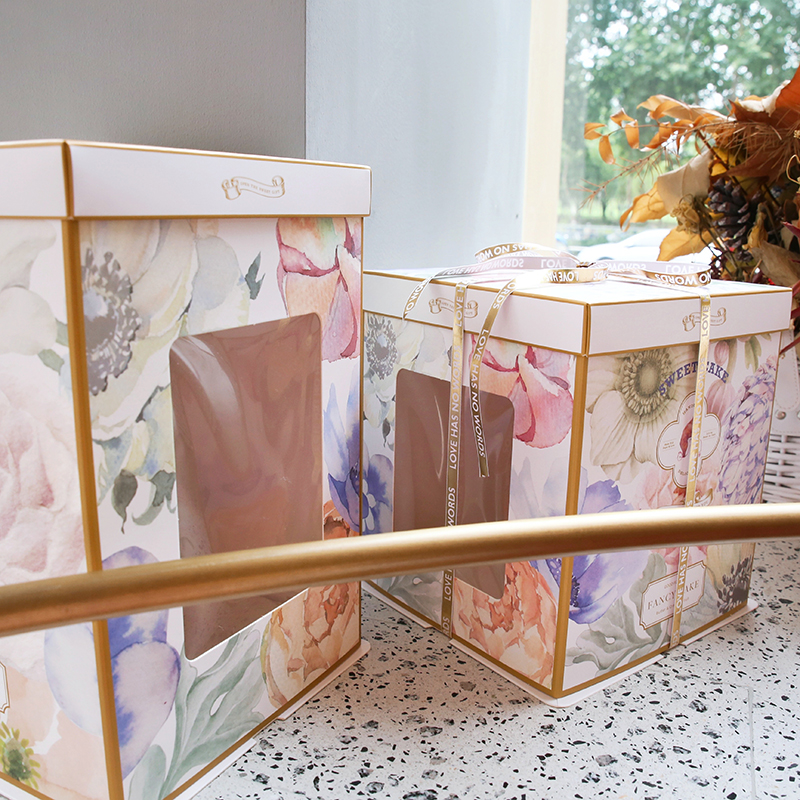 spring garden yellow window cake box for warm floral cake packaging (复制) spring garden yellow window cake box for warm floral cake packaging (复制)