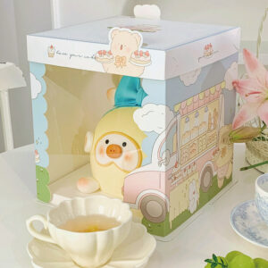 birthday bear semi transparent cake box for kids birthday cake packaging (复制)