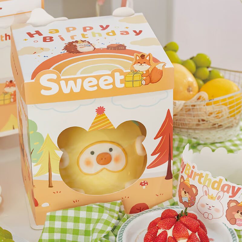 animal forest window cake box for outdoor picnic kids dessert packaging animal forest window cake box for outdoor picnic kids dessert packaging