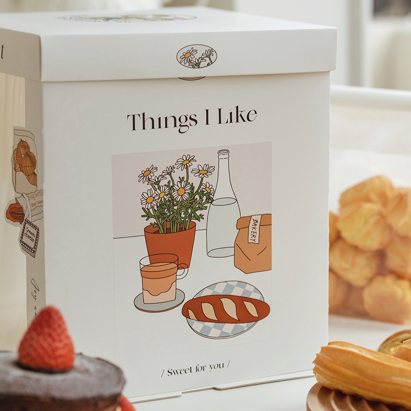 premium red gift style cake box with clear window for bakery packaging (复制) premium red gift style cake box with clear window for bakery packaging (复制)