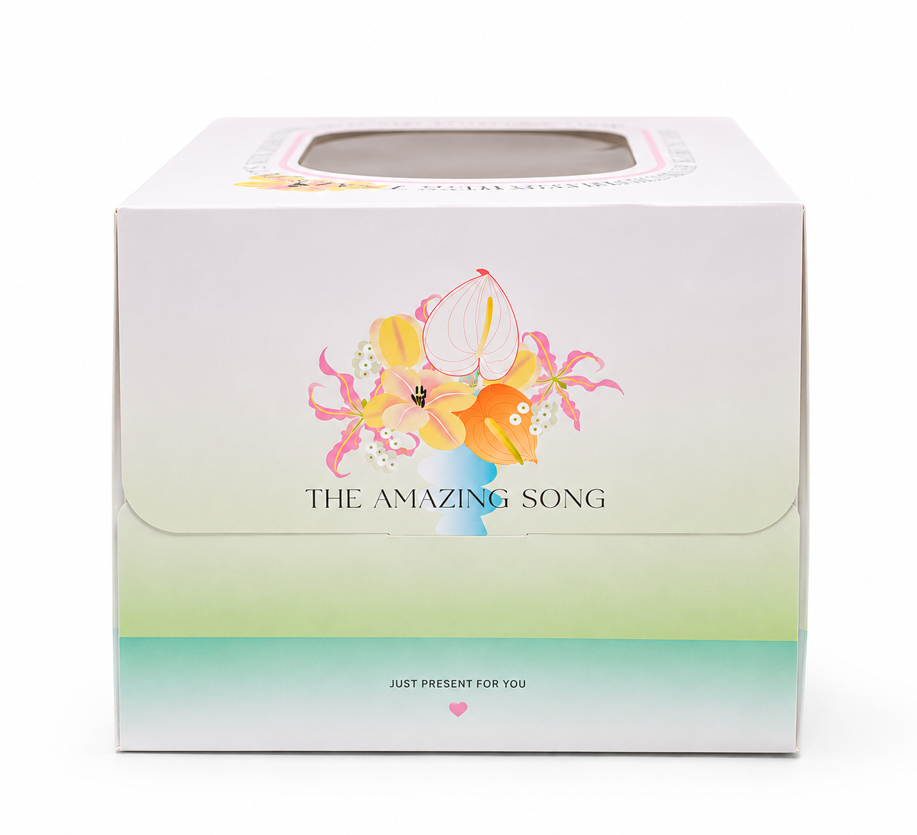 spring gradient floral swiss roll cake box spring gradient floral swiss roll cake box