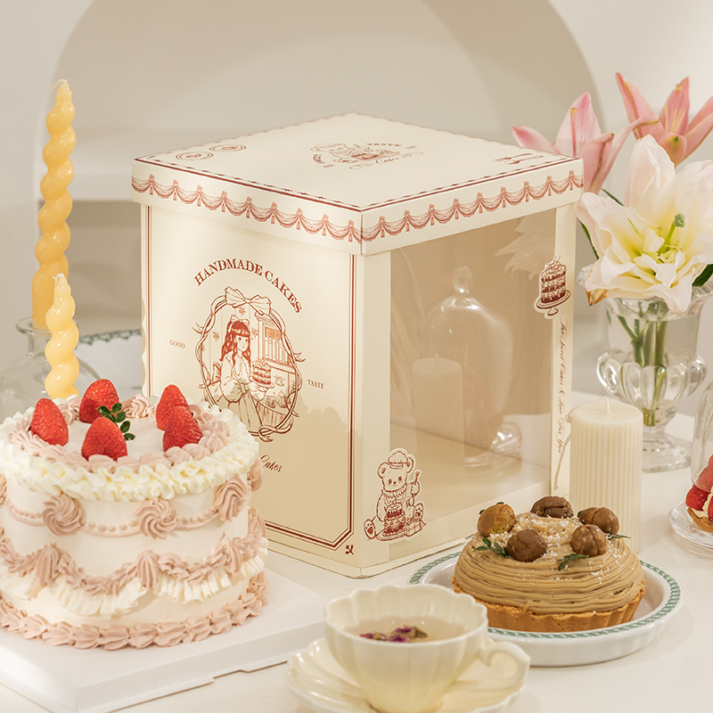 famous painting inspired semi transparent cake box for artistic bakery gifts famous painting inspired semi transparent cake box for artistic bakery gifts