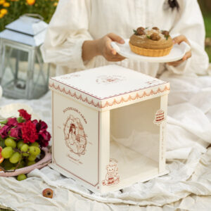 famous painting inspired semi transparent cake box for artistic bakery gifts
