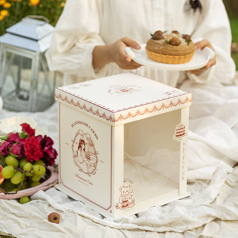 famous painting inspired semi transparent cake box for artistic bakery gifts famous painting inspired semi transparent cake box for artistic bakery gifts