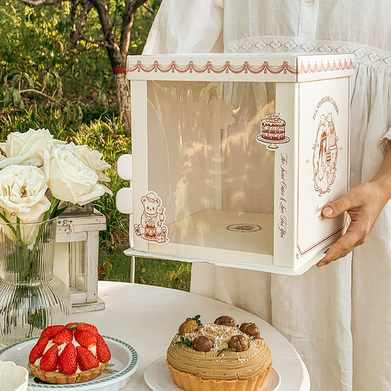 famous painting inspired semi transparent cake box for artistic bakery gifts famous painting inspired semi transparent cake box for artistic bakery gifts