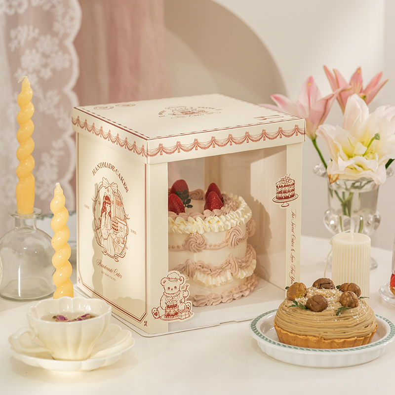 famous painting inspired semi transparent cake box for artistic bakery gifts famous painting inspired semi transparent cake box for artistic bakery gifts
