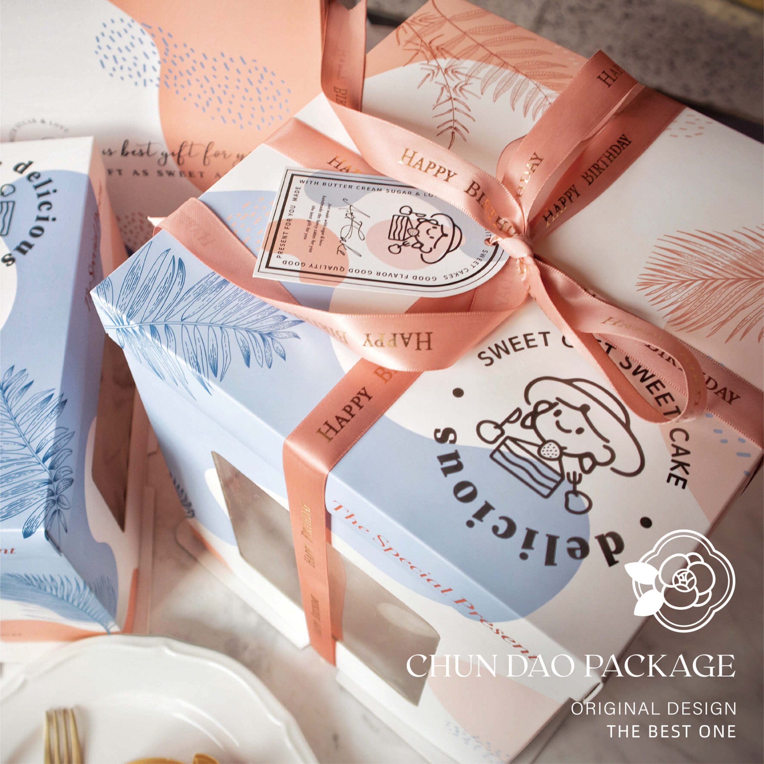 sweet field window cake box in pink blue pastel dessert gift packaging sweet field window cake box in pink blue pastel dessert gift packaging