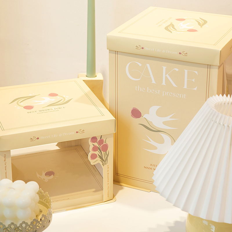 flowers and swallow semi transparent cake box for fresh nature bakery gifts flowers and swallow semi transparent cake box for fresh nature bakery gifts